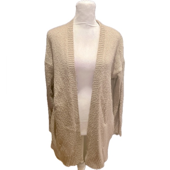 Wild Kiss Open Front Cardigan with Pockets in Tan, Women’s Size Medium - Picture 1 of 6